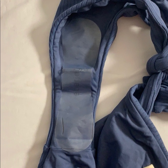 Blue Ribbed Bikini Bottom - Picture 3 of 5